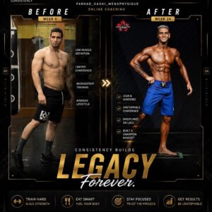 Farhad Kashi 24-week physique transformation, week 0 to week 24